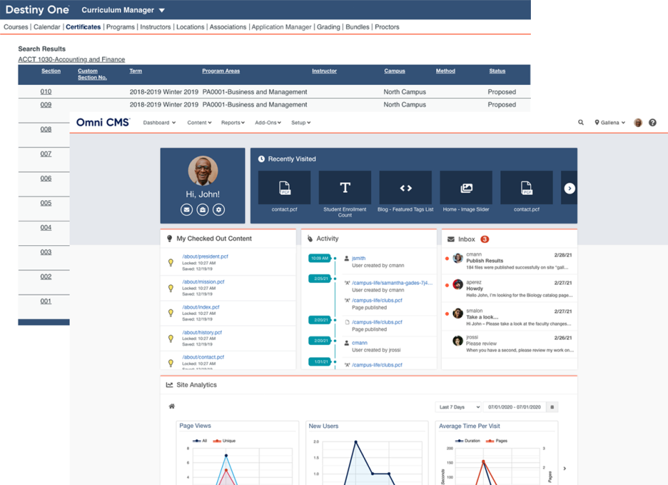 screenshot of Modern Campus Lifelong Learning
